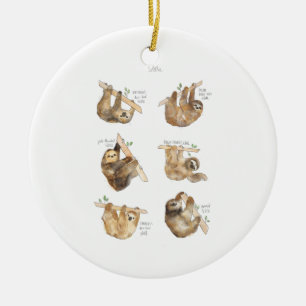 Faultiere Klassiker  Keramik Ornament