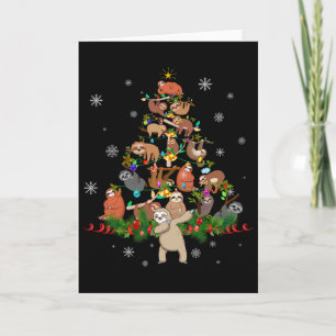 Faultiere Weihnachtsbaum Lichter Lustige Faultiere Karte
