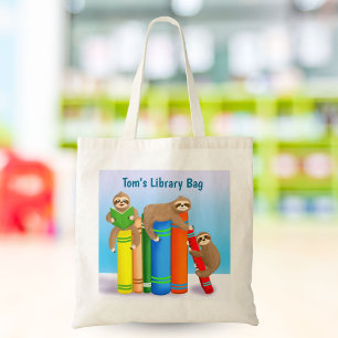 Faultiers Lesebücher Personalisierte Bibliothek Tragetasche