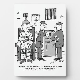 Faulty Electric Chair Cartoon - Funny Fotoplatte