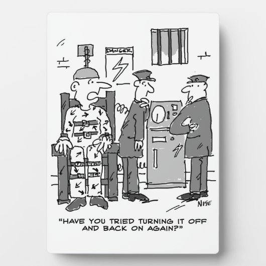Faulty Electric Chair Cartoon - Funny Fotoplatte (Vorderseite)