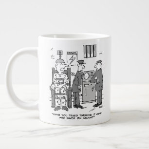Faulty Electric Chair Cartoon - Funny Jumbo-Tasse