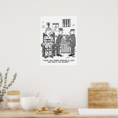 Faulty Electric Chair Cartoon - Funny Poster (Küche)