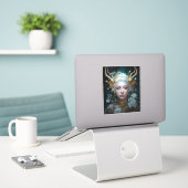 Faun Elf Woman Fantasy Art Aufkleber (Laptop auf Schreibtisch)