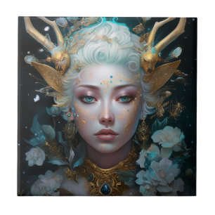 Faun Elf Woman Fantasy Art Fliese