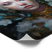 Faun Elf Woman Fantasy Art Poster (Ecke)