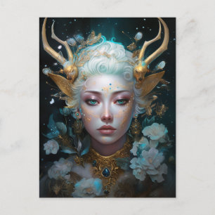 Faun Elf Woman Fantasy Art Postkarte