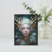 Faun Elf Woman Fantasy Art Postkarte (Stehend Vorderseite)