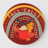 Faun Fall ruft Regenbogen Hot Cocolock Große Wanduhr (Vorderseite)