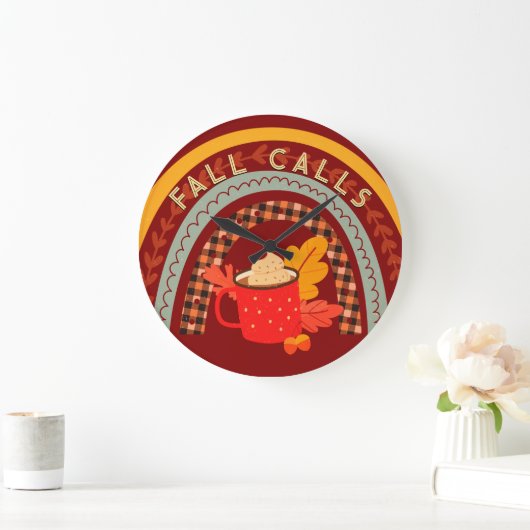 Faun Fall ruft Regenbogen Hot Cocolock Große Wanduhr (Zuhause)