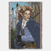 Faun gehörnter Fae Fantasy  Decke (Vorderseite Vertikal)