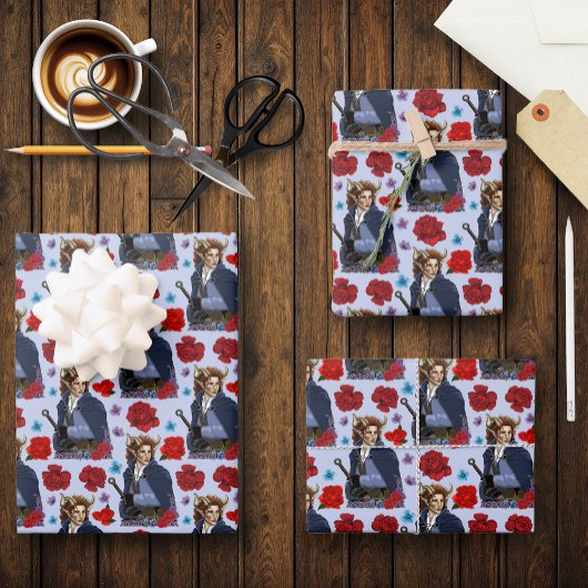 Faun Gehörnter Fae Fantasy  Geschenkpapier Set