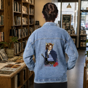 Faun gehörnter Fae Fantasy Jeansjacke