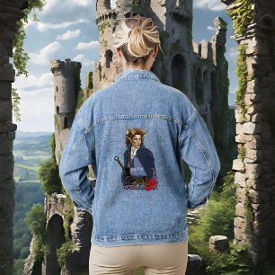 Faun gehörnter Fae Fantasy Jeansjacke