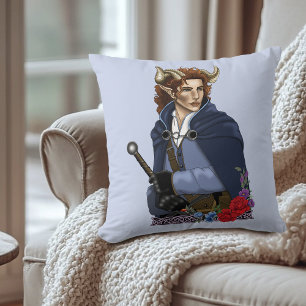 Faun gehörnter Fae Fantasy  Kissen