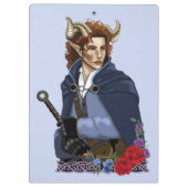 Faun gehörnter Fae Fantasy Klemmbrett (Rückseite)