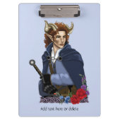 Faun gehörnter Fae Fantasy Klemmbrett (Vorderseite)