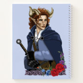 Faun gehörnter Fae Fantasy Notizblock (Rückseite)