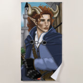 Faun gehörnter Fae Fantasy Strandtuch (Vorderseite)