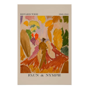 Faun und Nymphe 1941 von Edvard Weie Poster