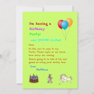 Faun und Unicorn Geburtstag oder anderes Party lad Einladung