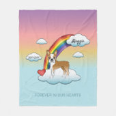 Fauna and White Boston Terrier Rainbow Memorial Fleecedecke (Vorderseite)