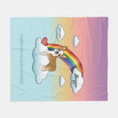 Fauna and White Boston Terrier Rainbow Memorial Fleecedecke (Vorderseite (Horizontal))