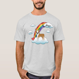 Fauna and White Boston Terrier Rainbow Memorial T-Shirt