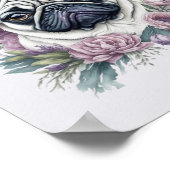 Fauna Mops Wasserfarben Poster (Ecke)