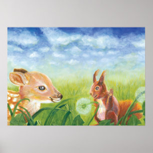 Fauna und Eichhörnchen Poster