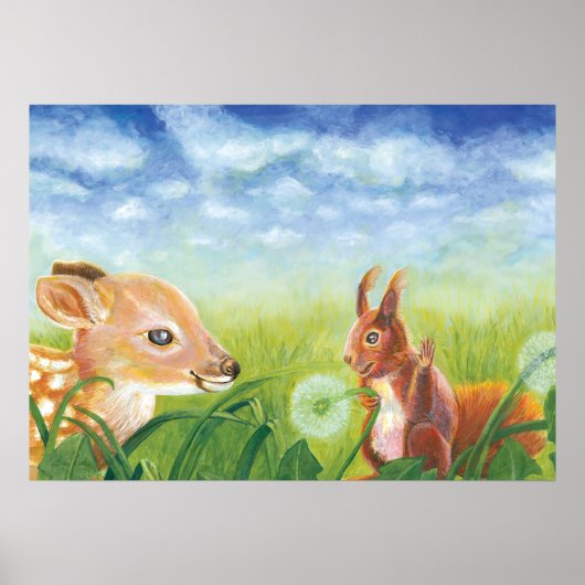 Fauna und Eichhörnchen Poster (Vorne)