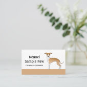 Fauna und Weiß Italienischer Windhund - Hundezücht Visitenkarte (Stehend Vorderseite)