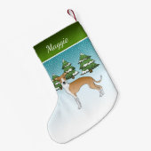 Fauna und Weiß Italienischer Windhund im Winterwal Kleiner Weihnachtsstrumpf (Rückseite (Hängend))