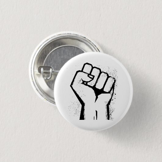Faust des weißen Protests Button (Vorne & Hinten)