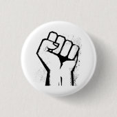 Faust des weißen Protests Button (Vorderseite)