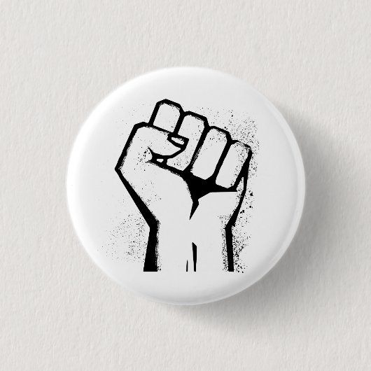Faust des weißen Protests Button (Vorderseite)