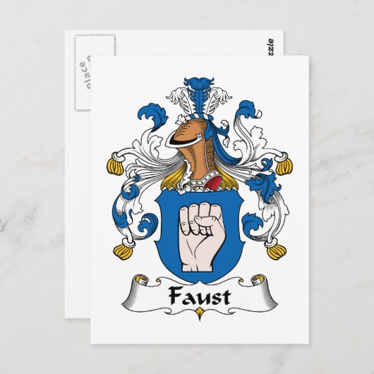 Faust Familienwappen Postkarte (Vorne/Hinten)