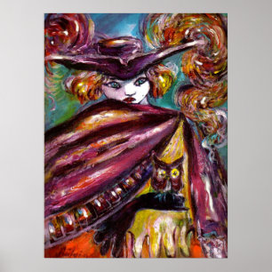 FAUST / Geheimnisvolle Maske mit Dreispitz und Eul Poster