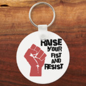 Faust heben und Widerstand leisten Schlüsselanhänger (Vorderseite)