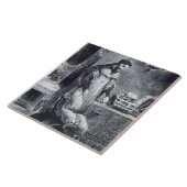 Faust in seiner Studie, von Goethes Faust, 1828, Fliese (Seite)