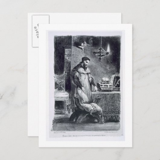 Faust in seiner Studie, von Goethes Faust, 1828, ( Postkarte (Vorne/Hinten)