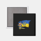 Faust mit ukrainischer Flagge Magnet (Vorderseite/Rückseite)