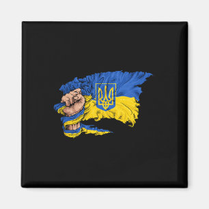 Faust mit ukrainischer Flagge Magnet