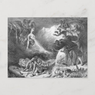 Faust und Mephistophelen an den Hexen Postkarte