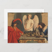Faust und Mephistophelen Schachspielen Postkarte (Vorne/Hinten)