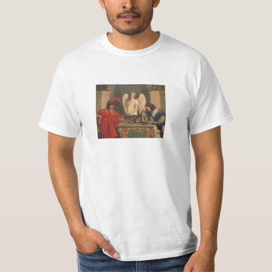 Faust und Mephistophelen Schachspielen T-Shirt (Vorderseite)