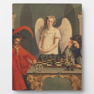Faust und Mephistopheles beim Schachspiel Fotoplatte