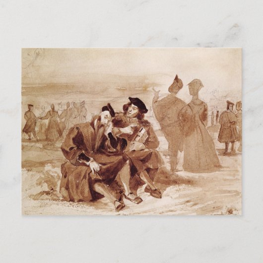 Faust und Wagner im Gespräch Postkarte (Vorderseite)
