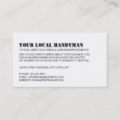 Faustlogo, Handyman Visitenkarte (Rückseite)