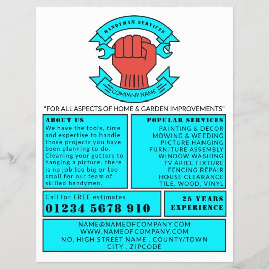 Faustlogo, Handymanwerbung Flyer (Vorne)